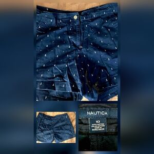 Nautica Navy Blue Shorts with White Anchor Pattern